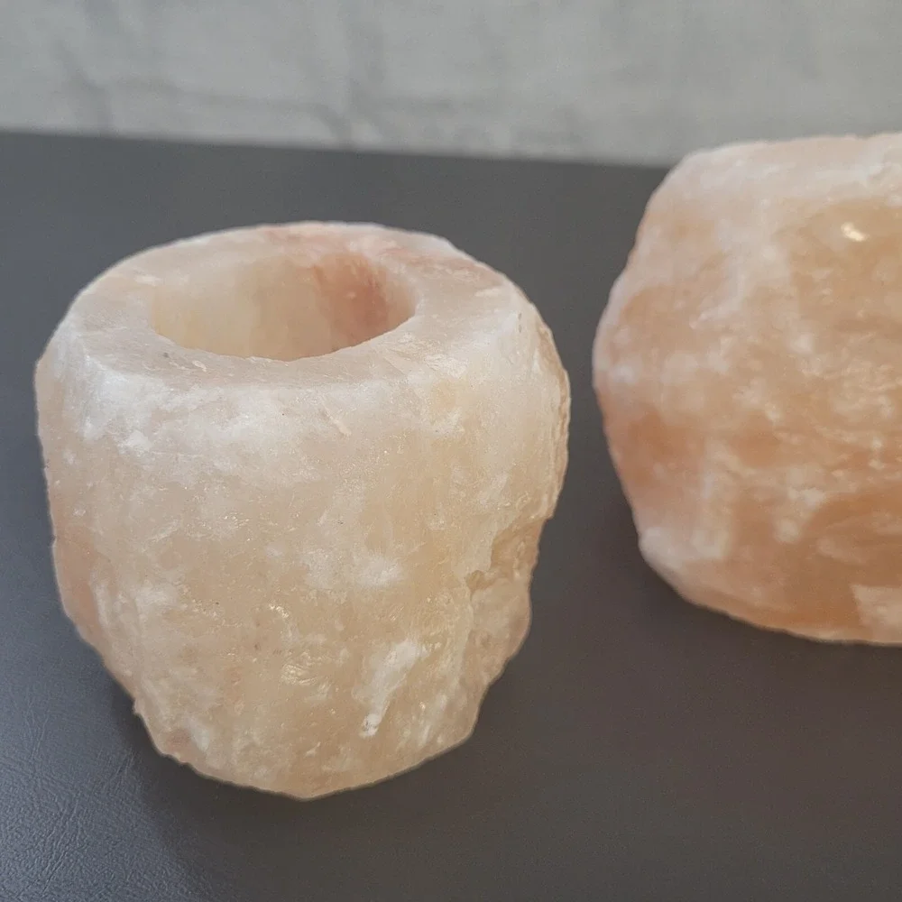 Himalayan Pink Salt Candle Holders Set of 3 Tea Light Crystal Natural Decor